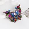Vintage Inlaid Diamond Butterfly Brooch - Elegant Retro Insect Pin for Women