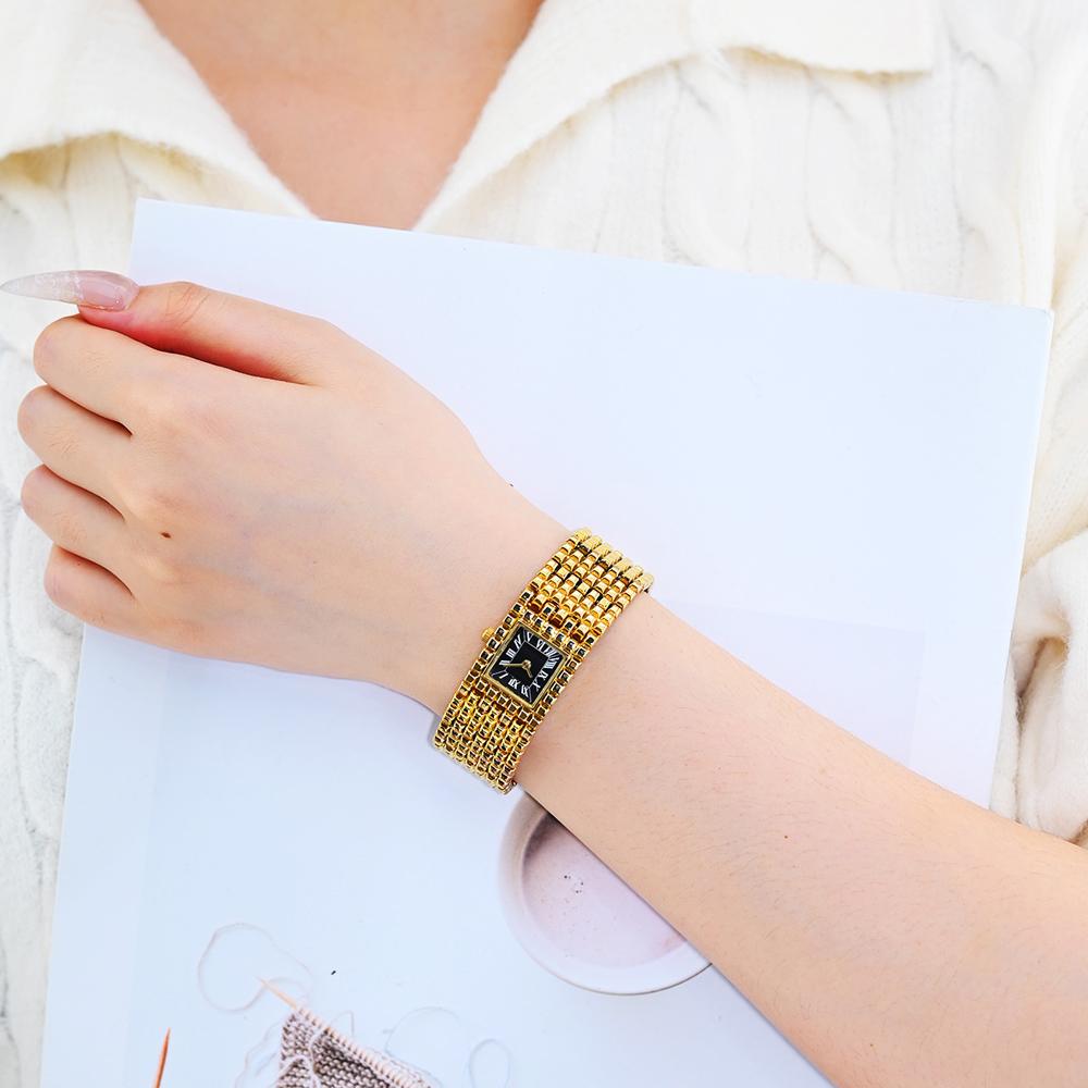 Yalalusi Gold Women Watch Luxury Vintage Quartz Wristwatch High Quality Elegant Ladies Dress Watch New