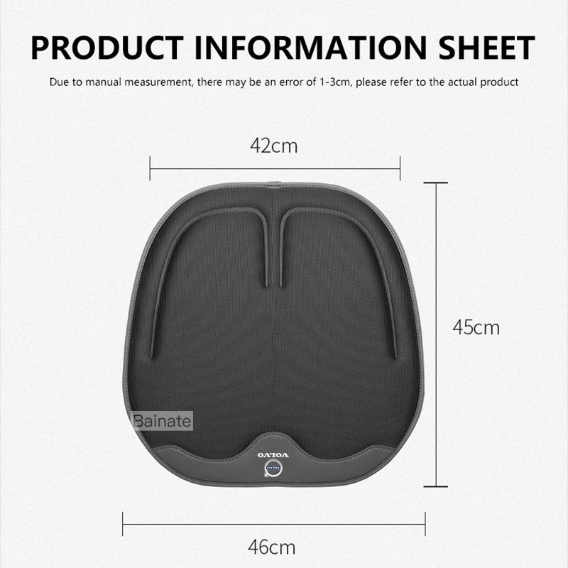 Volvo V60 XC90 S60 XC60 S90 V90 XC40 XC70 EX90 C30 C40 V40 Cuscino Estivo per Sedile Auto Traspirante Portatile Pad Rinfrescante Accessori