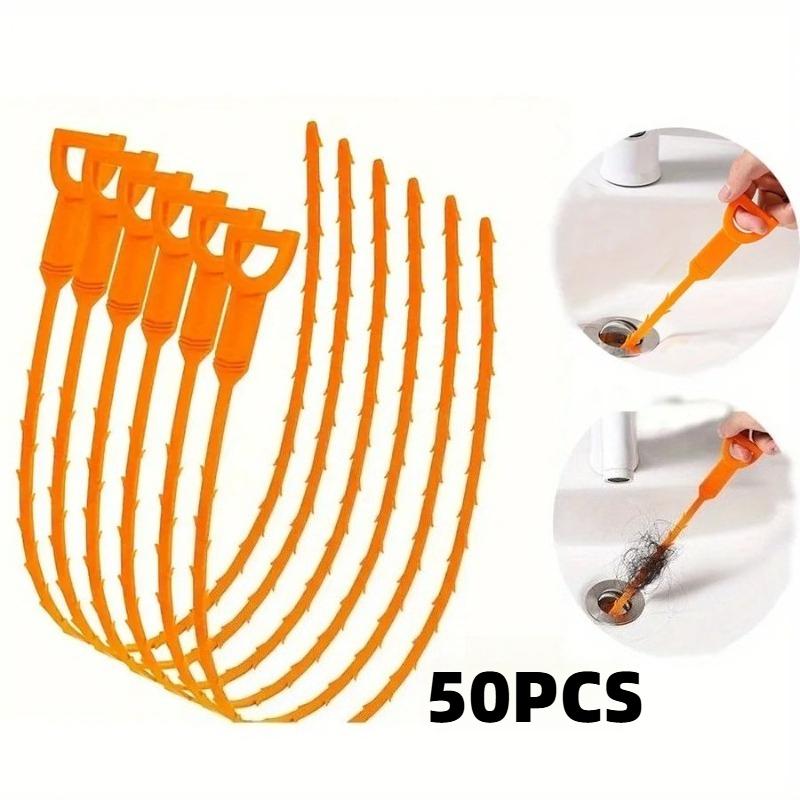 100PCS Kitchen Sink Bath Hair Cleaner Hook Brush Long Hair Plug Hole Hair Collector Catcher Strainer Bathroom Drain Sewer Dredge Device