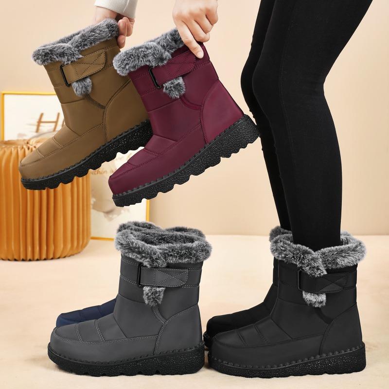 Snow Boots Women's Winter Large Size Women's Boots Piled Thickened Cotton Boots Polyurethane Boots High Top Platform Cotton Shoes