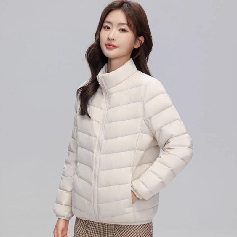 Thin down jacket women's autumn and winter new short white duck down winter stand-up collar thin casual coat tide