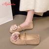 Fashion Aphixta Big Flowers Woman Flats Metal Chain Women Loafers Suede Soft Woman Casual Shoes for Women Ladies Shoes zapatos mujer