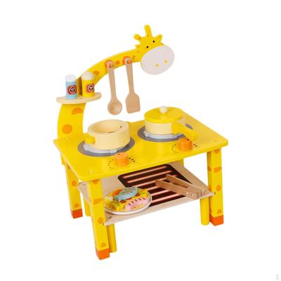 Wooden Barbecue Play Foods Set, Kids Grill Toy Role Playing Toy, Edcational Kitchen