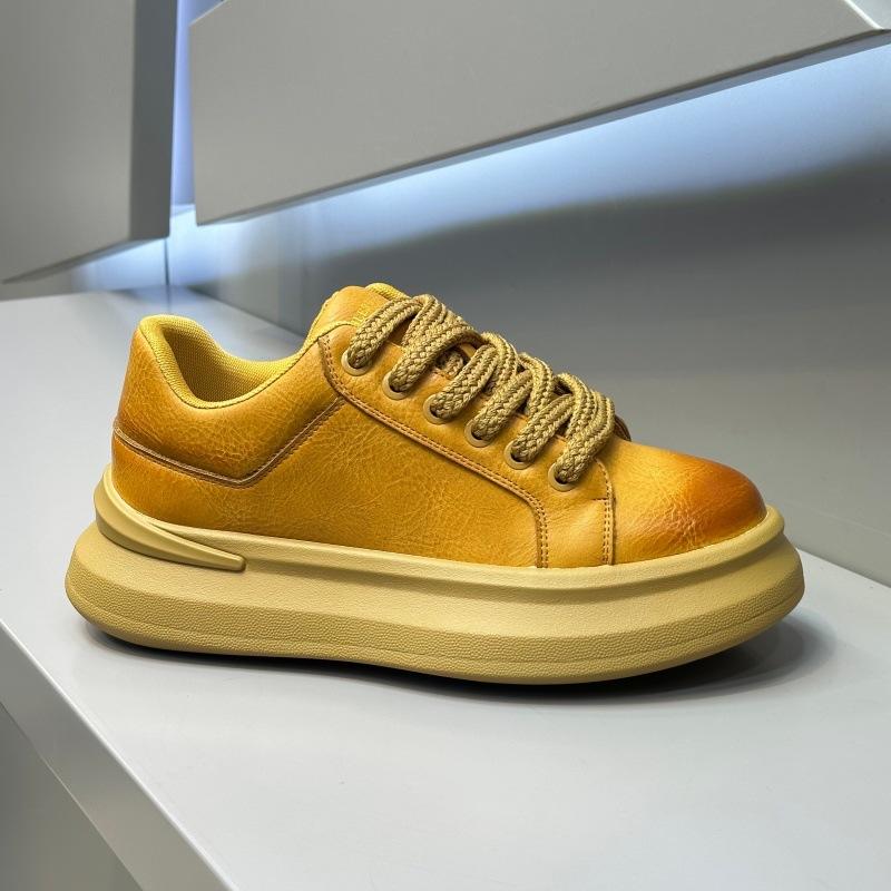 Winter velvet warm thick-soled casual leather lace-up casual shoes comfortable super fire dad shoes ok
