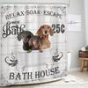 Lustige Hunde Duschvorhang Bauernhaus Vintage Niedlich Urkomisch Dackel Welpe Haustiere Badezimmer Set Badezimmer Bad Seife Modern Blasen