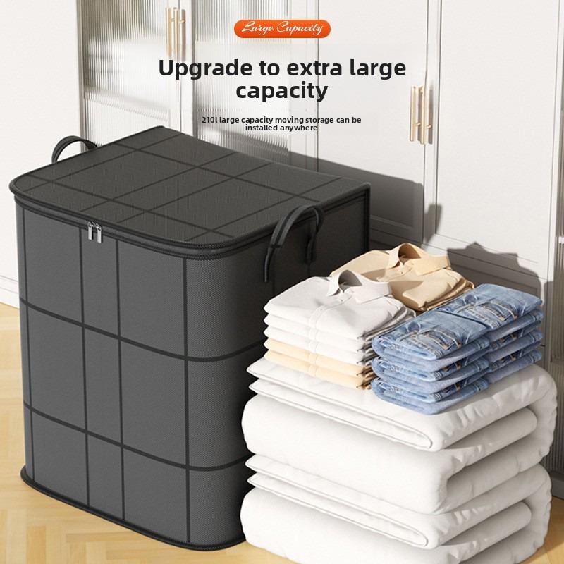 Thickened Large Capacity Storage Bag, Portable Wearable Organizer for Clothes Quilt Blanket, Foldable Closet Storage Box