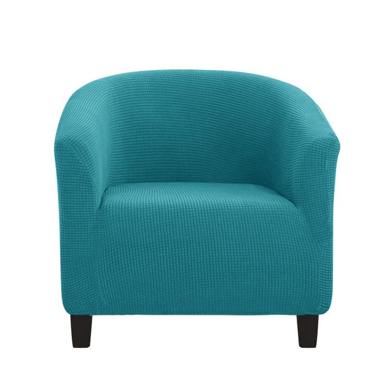 

Эластичный чехол на диван для одного человека, из полиэстера, однотонный синий