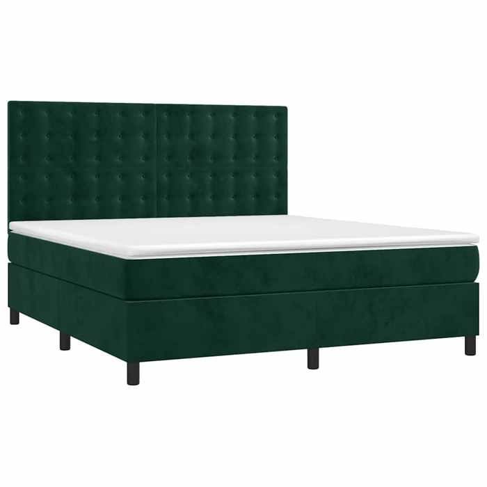 Maison Exclusive - Sommier à lattes de lit matelas et LED Vert foncé 180x200 cm