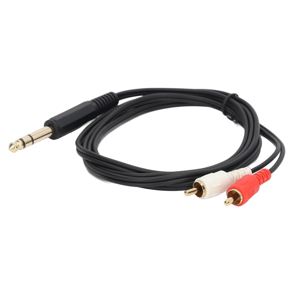 Cablu 6.35mm la 2RCA 1.5m Stereo 6.35mm Tată la 2RCA Tată Canal Stâng Drept o Adaptor Splitter