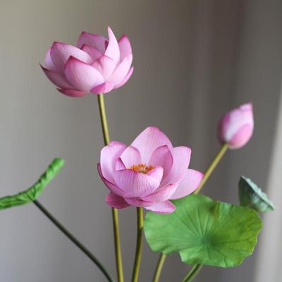 Artificial Lotus Flower Arrangement with Silk Cloth and Lotus Pods for Living Room Decor