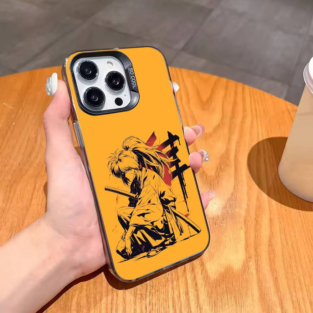 Anime R-Rurouni Kenshin Anime Phone Case For iPhone17,16,15,14,13,12,11,Pro,MAX White Matte Shockproof Cover