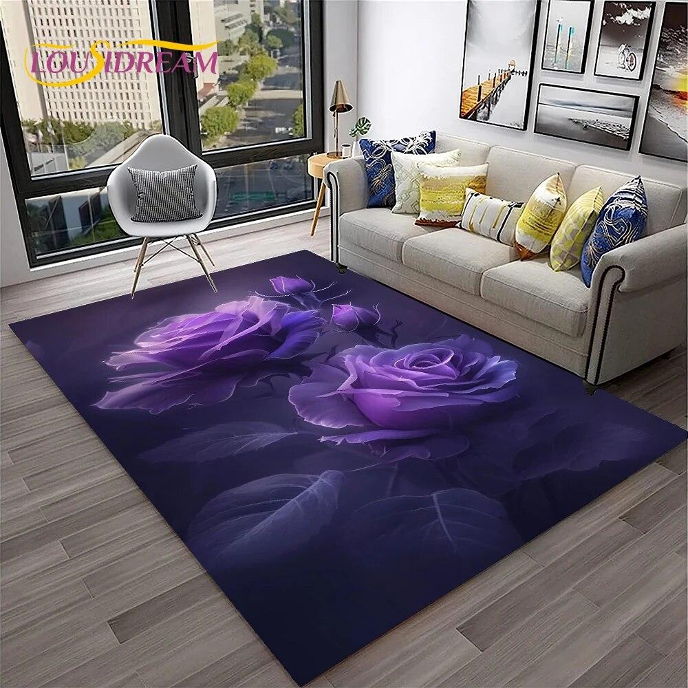 Růžové Láska Květiny Sedmikráska Severský Koberec Kobereček pro Domov Obývací Pokoj Ložnice Pohovka Dekorace Rohožka,Koberec do Dětského Hracího Koutku Protiskluzová Podložka na Podlahu