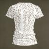 Women V Neck Short Sleeve Floral Print T Shirt Casual Loose Fit Lightweight Top for Everyday Wear Comfortable Style