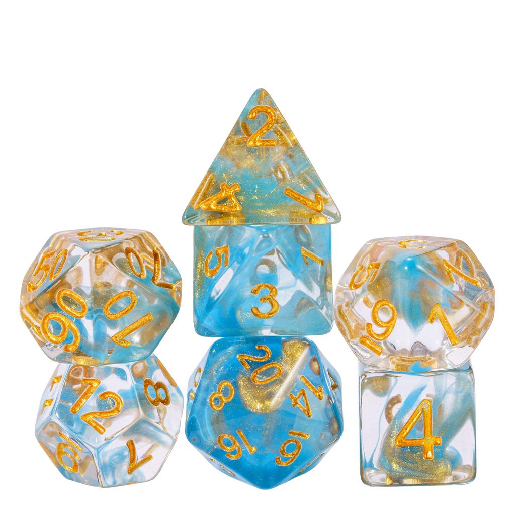 Cusdie Cool Magma DND Dice 7pcs Polyhedral Dice Set for Dungeons & Dragons Role Playing Board Games --Multiple Color Options