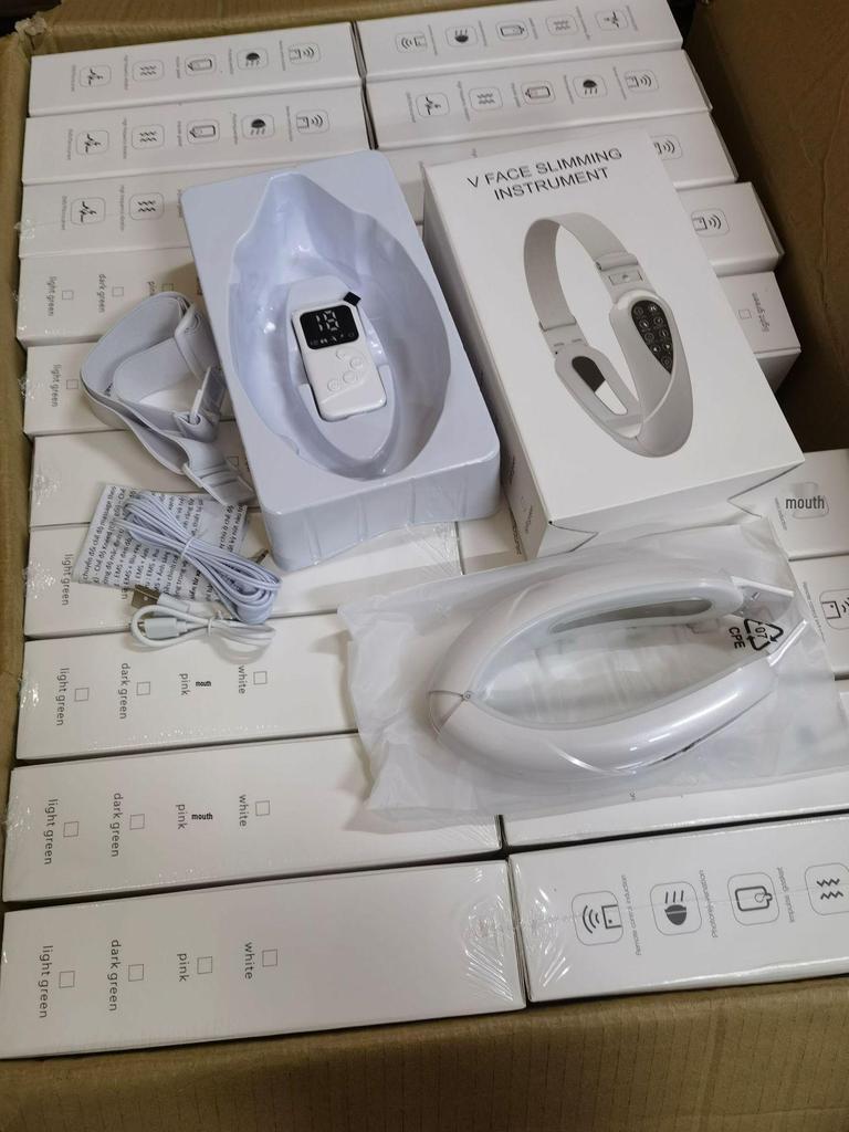 EMS Vibration V-Face Device: Remote-Controlled Beauty Massager with 5 Color Light Modes for Facial Care