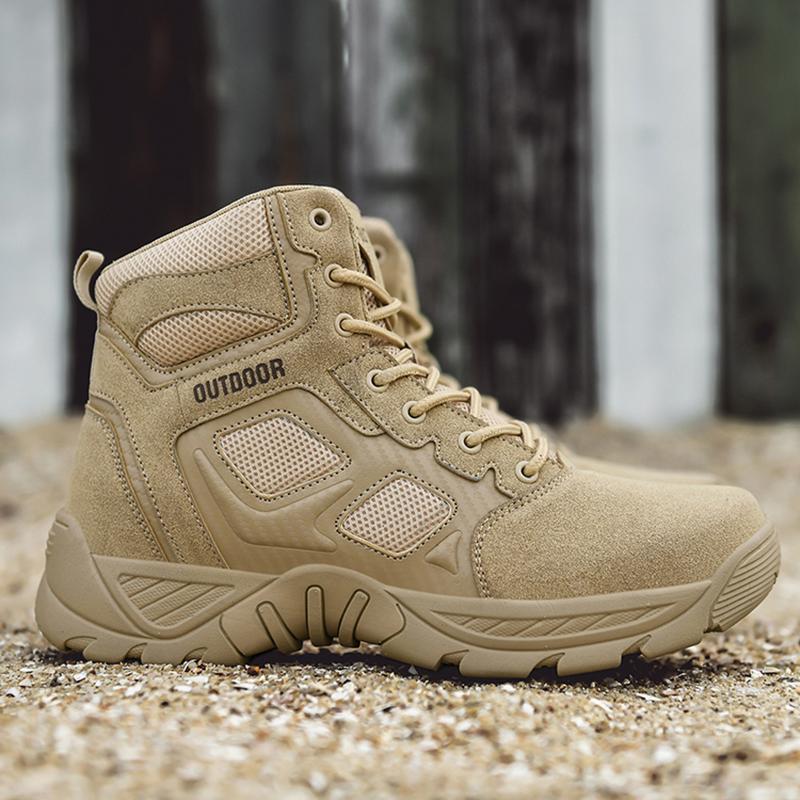 Fashion Men Hiking Shoes Mountain Desert Climbing Shoes Lace Up Classic Sneaker Outdoor Non Slip High Top Shoe Breathable Trekking Boots