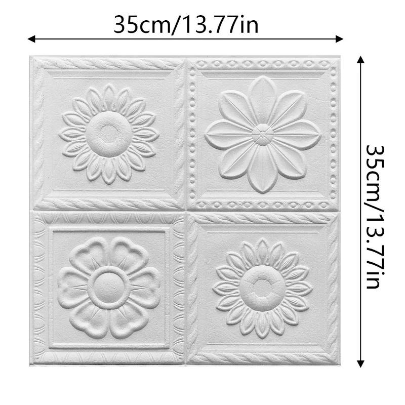 

3D наклейки на стену Обои в пасторальном стиле самоклеящиеся водонепроницаемые влагостойкие теплые спальня гостиная фон Домашний декор 10pcs-35x35cmx5mm