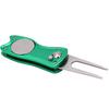 Stainless Steel Golf Pitchfork Foldable Golf Divot Tool Switchblade Tool Divot Repair ToolGreen