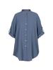 Cotton & Linen Row Button Plus Size Women's Mid-Length Short-Sleeve Loose Shirt