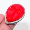 Natural Carved Bone Face Gemstone 925 Sterling Silver Jewelry Ring Size 6.5 AR-18501