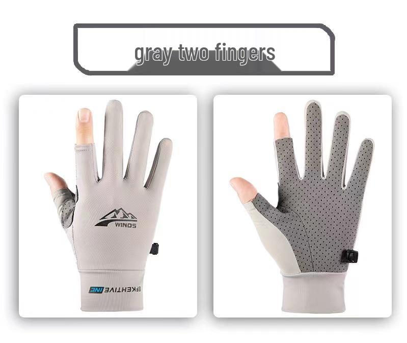 Bezprsté rukavice z ledového hedvábí - Unisex, Tenké, Protiskluzové, Chránící před sluncem pro letní cyklistiku, řízení a rybaření