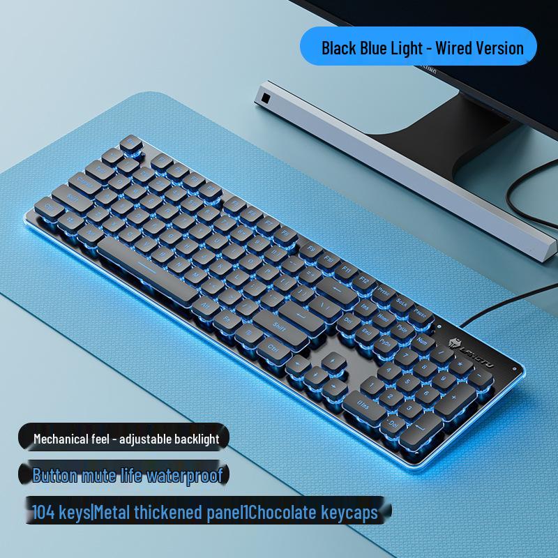 Langtu Wired Backlit Mechanical Keyboard for Office and Laptop Typing (Girls Edition)