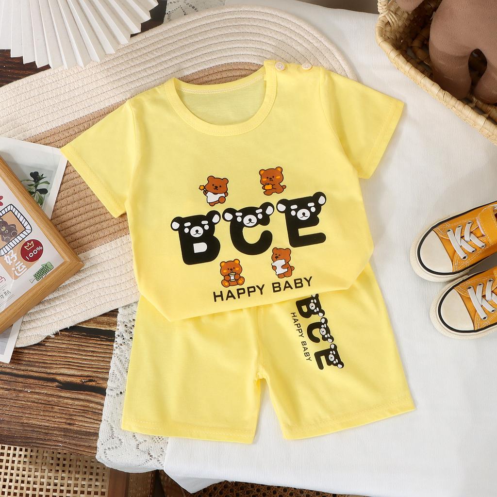 Summer Cotton Print Kids Boys Clothes Sleeveless Tops Shorts 2pcs/set Baby Girls Vest Clothing Set Children Cotton Sport Suit