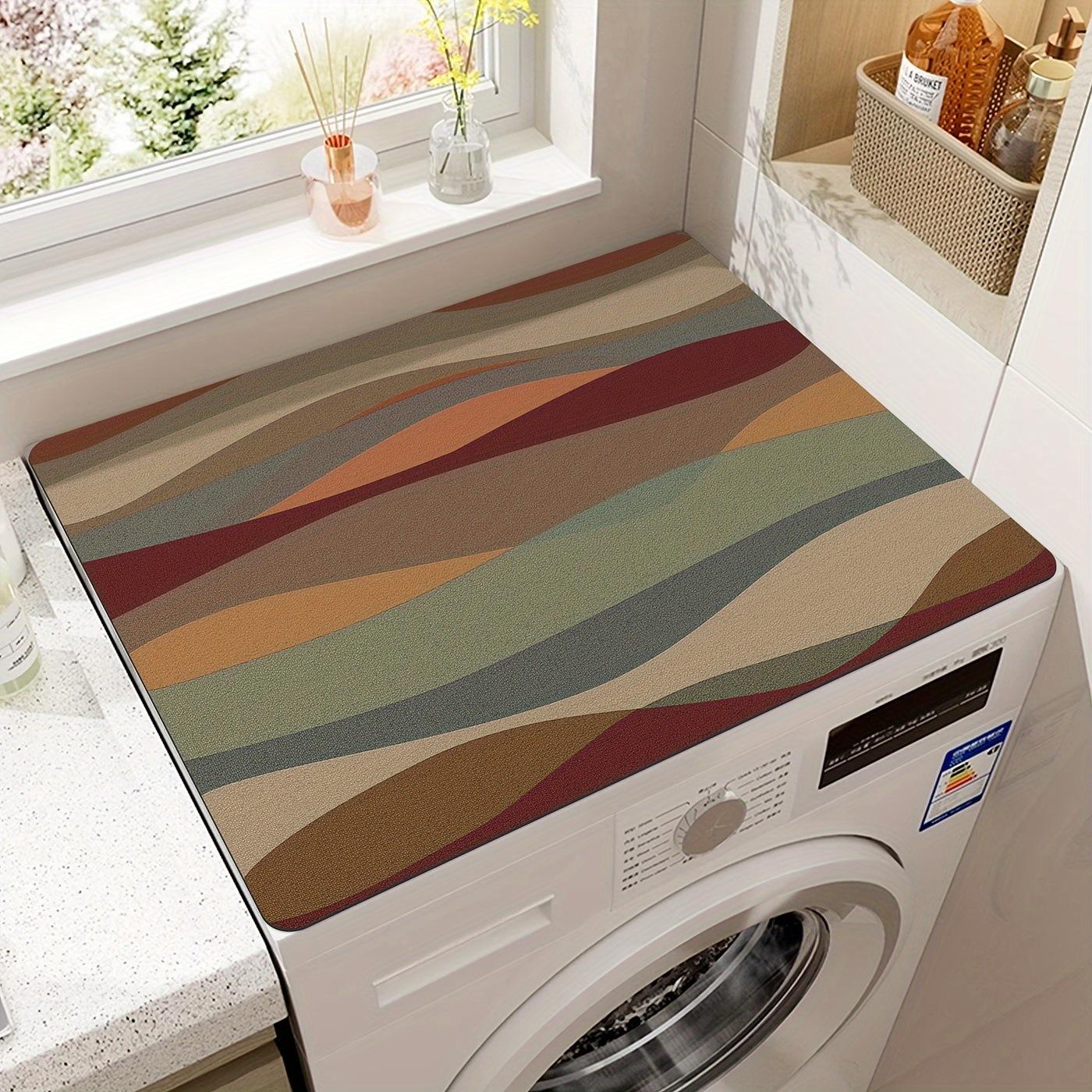 

Бытовая винтажная клетчатая напечатанная стиральная машина пылезащитный чехол быстросохнущий впитывающий защитный верхний коврик для стиральной машины и сушилки 1 PC