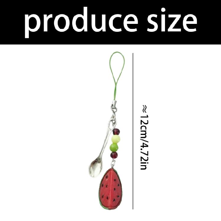 Artistics Watermelon Cheese Apples Phone Charm Keychain Sturdy Resin Craft for Bag Strap Accessories