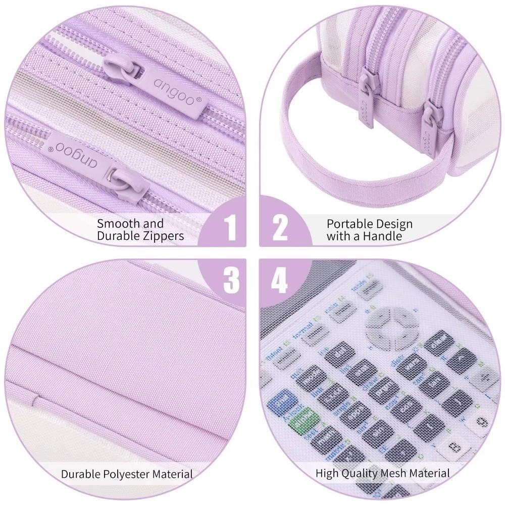 Clear Transparent Transparent Pencil Bag Double Layer Large Capacity Pen Case For School Students