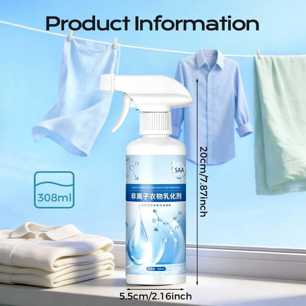 300ml Non-ionic Fabric Emulsifier Spray Powerful Color Safe Fabric Emulsifier Spray Agent Stain Remover Spray for Household 300ml