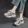 Fashion GKTINOO 2025 Autumn New Breathable Mesh Mixed Colors Sneakers Genuine Leather Lace-up Casual Women's Shoes