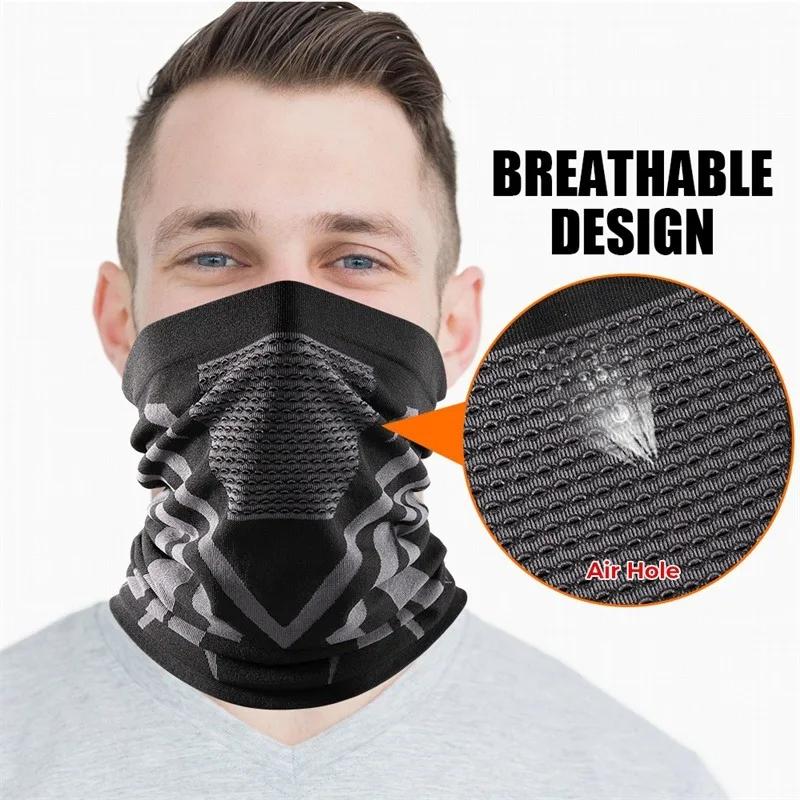Breathable Comfortable Thermal Knitted Scarf Faces Cover Neck Warmer Bicycle Cycling Ski Tube Scarf Hiking Mask Riding Face Mask