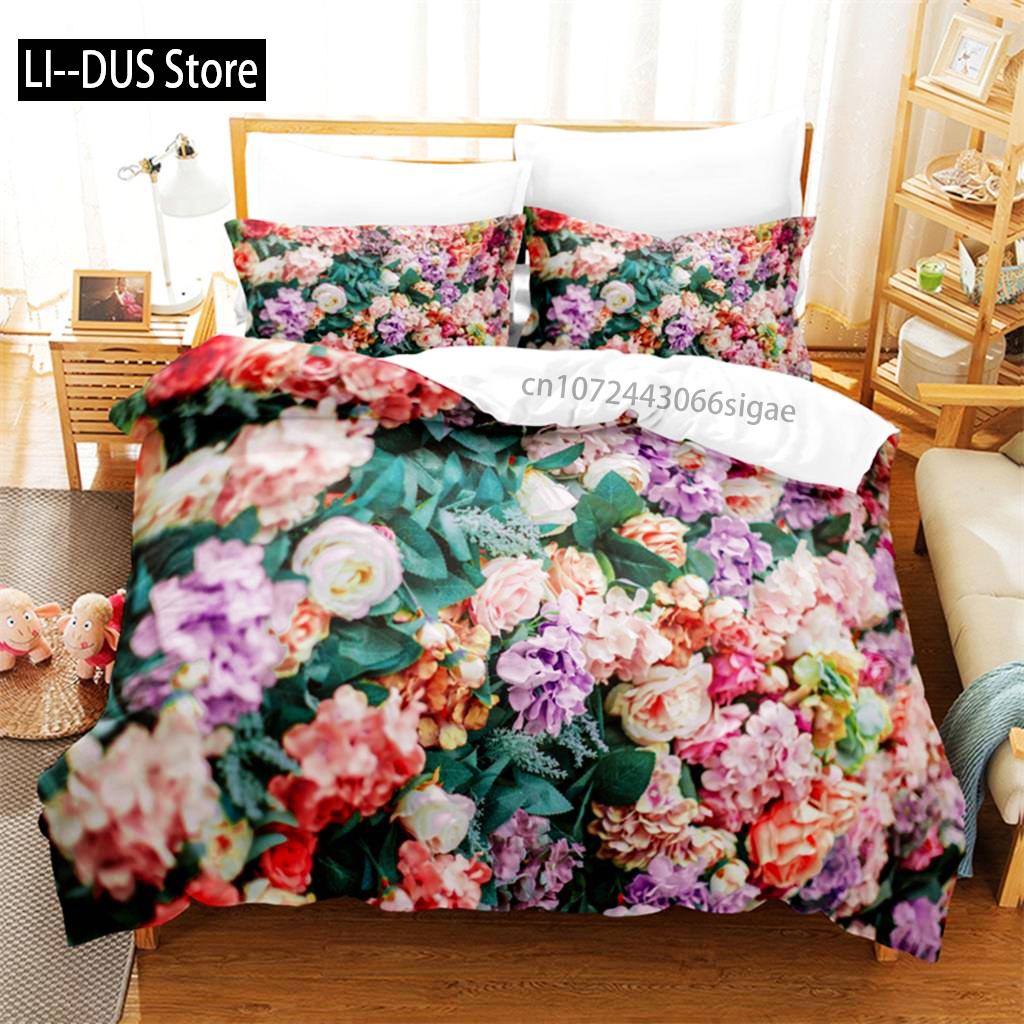 Beautiful Flowers Bedding Set Duvet Cover Set 3d Bedding Digital Printing Queen Size Bedding Sets Fashion Design