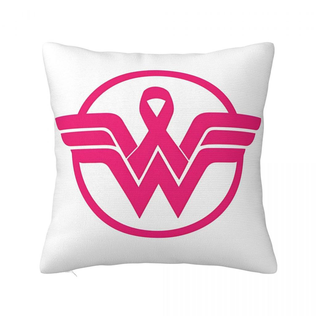 For Breast Cancer Support With Pink Ribbon Pillowcase Polyester Cushion Cover Decor Throw Pillow Case Cover Home Zipper 4040cm