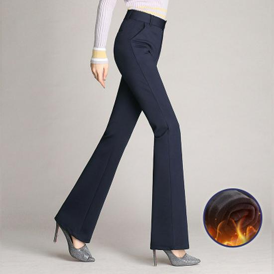 Dámské nadměrné kalhoty s vysokým pasem, splývavé, s mikro rozšířením - Neformální kolekce jaro/podzim 2025