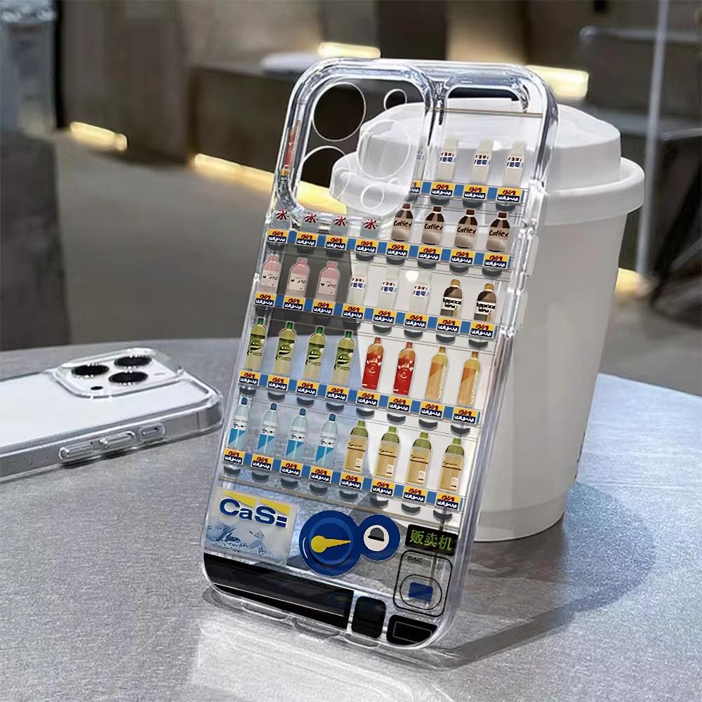 Japanische Getränkeautomaten-Kunst Handyhülle für iPhone 17 16 15 14 13 12 11 16E Serie Pro Max Plus Doppelschichtiger Schutz