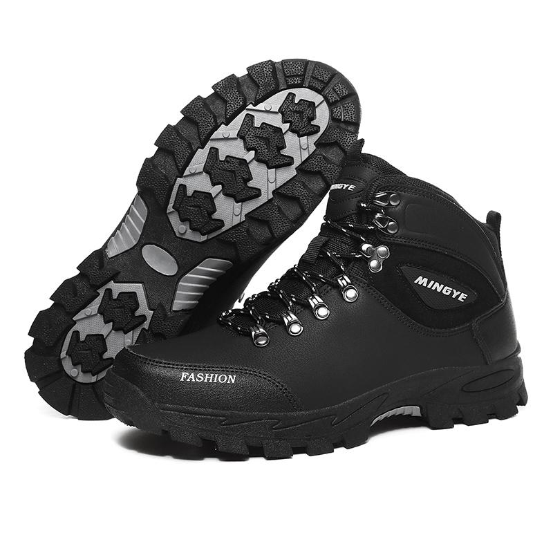 

Модные мужские кроссовки для пешего туризма, черные высокие спортивные туфли, большие размеры, нескользящие черные мужские ботинки челси, новые ботинки для путешествий и отдыха, походы 39 чёрный