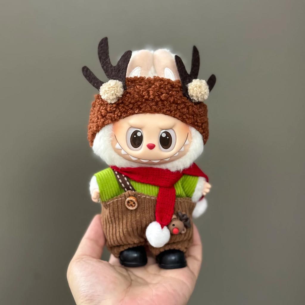 15/17cm Labubu Clothes Christmas Outfit Halloween Pumpkin Shawl Cute Plush Set for Accessories Christmas Holiday Gift In Stock