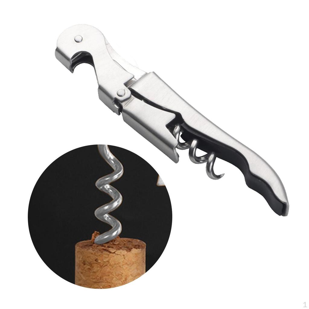 Bottle Opener Can Tool Sturdy Comfortable Handle Cork Remover Handheld Corkscrew for Home Bar