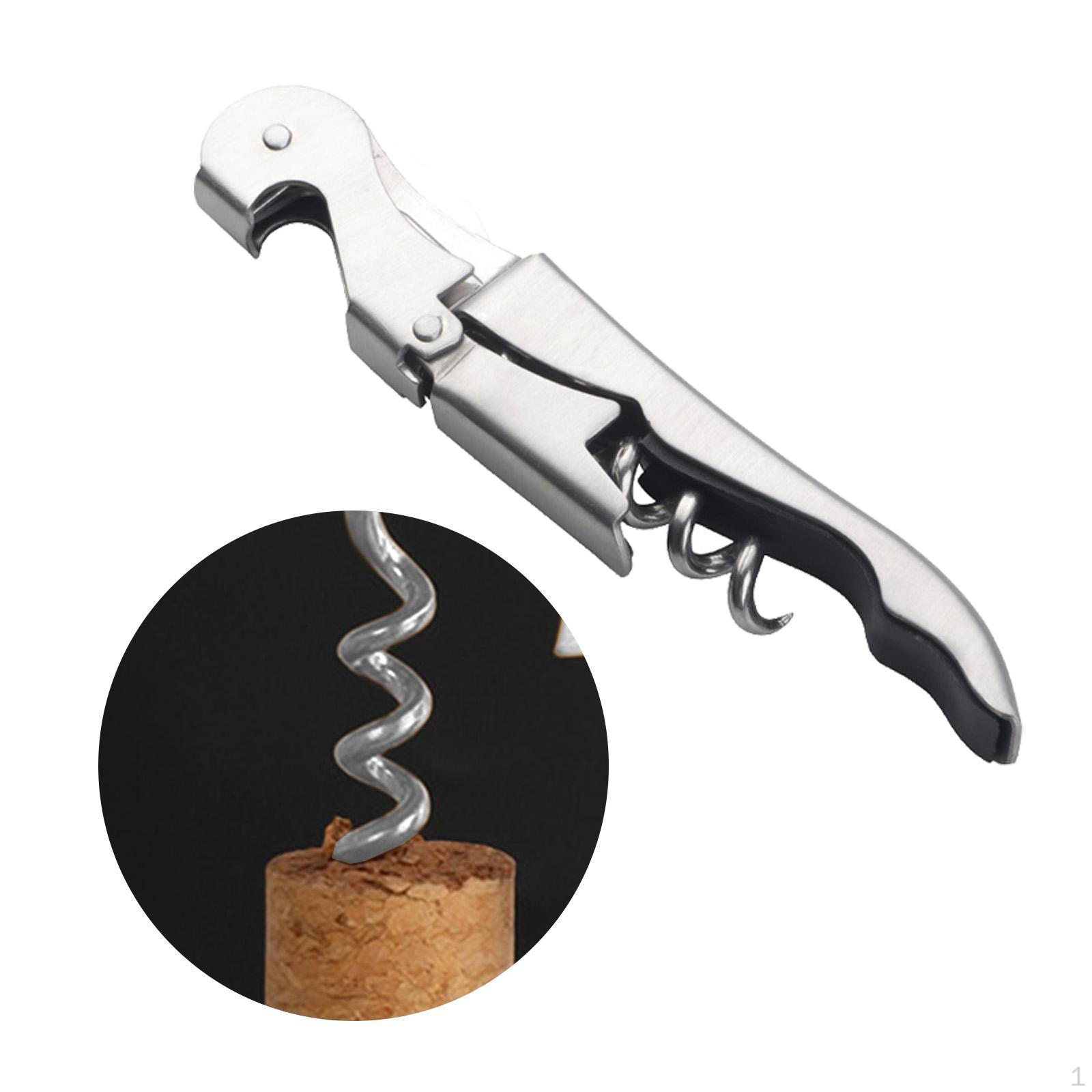 

Открывалка для бутылок Инструмент для банок Прочная Удобная ручка Удалитель пробок Ручной штопор для домашнего бара серебряный