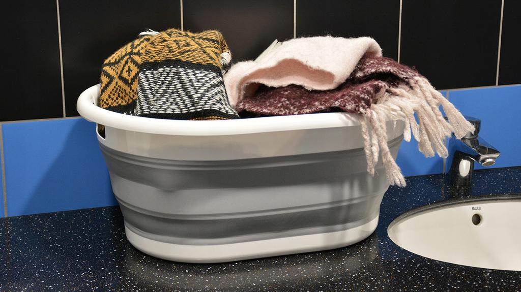 Foldable Laundry Basket, Bathtub, Bowl, Silicone Basin with Drain