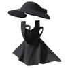 Women Hat with Face Guard Shawl Sun-Proof Breathable Solid Color Design Sun Hat Elastic Large Head Circumference Empty Top Hat