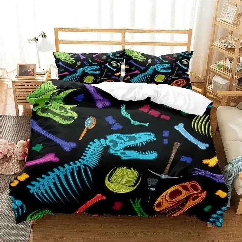 

Top Dinosaur Duvet Cover Set Bedding Set Fullqueen Size 3D Cartoon Animal Duvet Cover For Boys Girl Kids Color Quilt Cover 70x133cm 2pcs