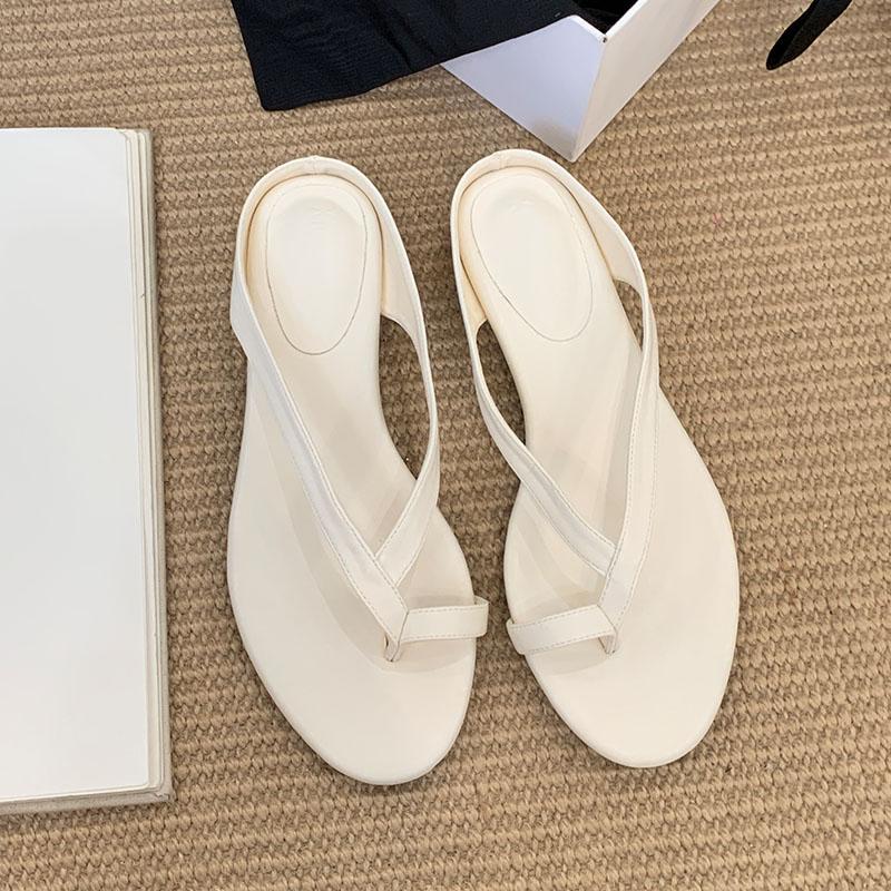Fashion Fashion Round Toe Ladies  Low Heel Slippers Shoes Luxury Footwear Women Heeled Slippers Slides Shoes Female Sandals Flip flops