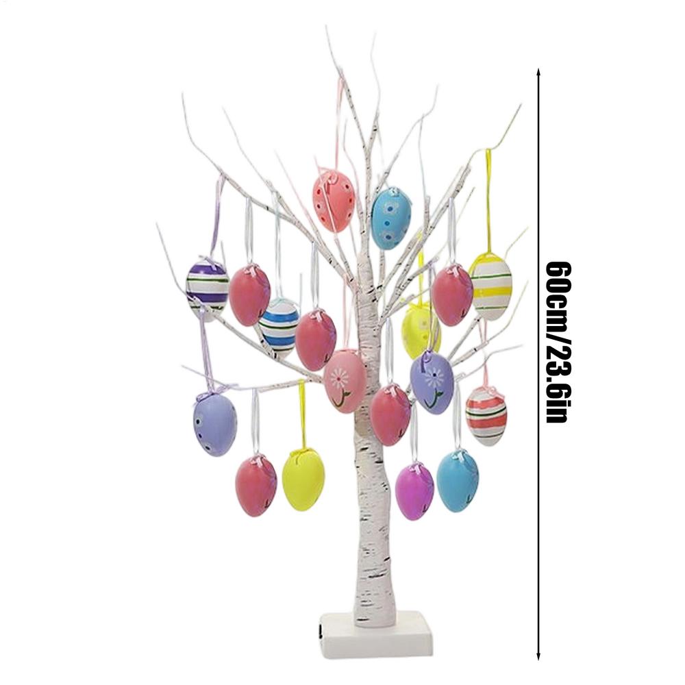 

23.6in Easter Tree Decorations Battery and USB Powered Egg Tree for Easter LED Bendable Branches Centerpiece for Nursery Bedside