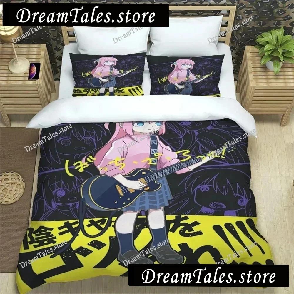 Anime Girl Lonely Rock Art Print Three Piece Bedding Set Article Children Or Adults For Beds Quilt Covers Pillowcases Bedding741