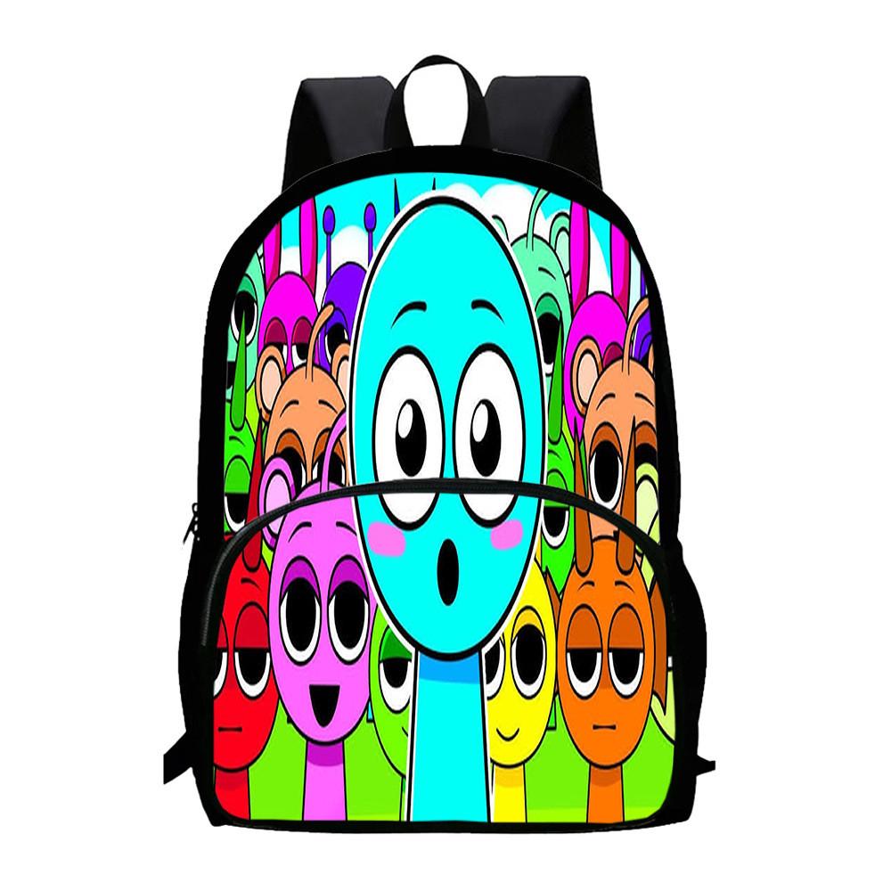 Backpack Sprunki 3d Game Design Large Capacity Oxford Kids School Gifts Bag