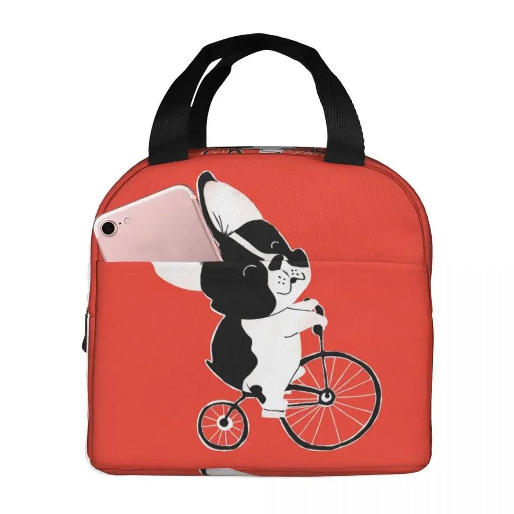 Dog Puppy Love Animal Gift Boston Bull Terrier Insulated Lunch Bag for Women Kids Portable Food Boxes Thermal Lunch Box Tote